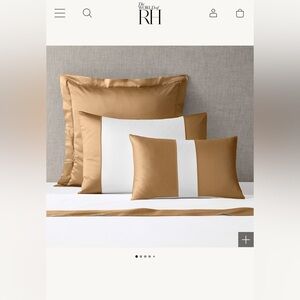 Italian 1000-Thread-Count Sateen Grand Border Euro Sham pillowcases - Camel